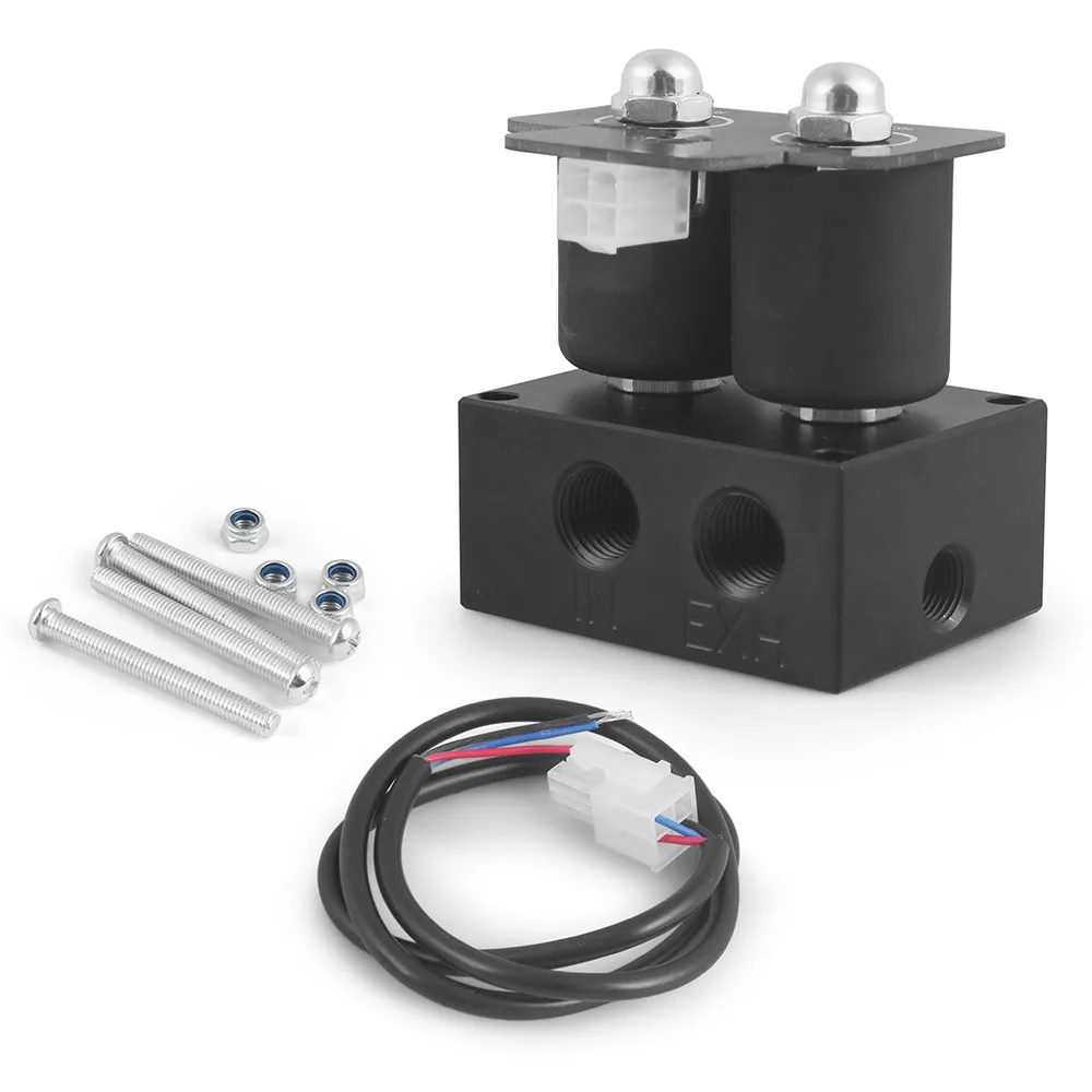 Universal 12V Pneumatic Shock Absorber Solenoid Valve Set 0-200 PSI 6 Ports for Air Ride Suspension Vehicle Tools - Image 2