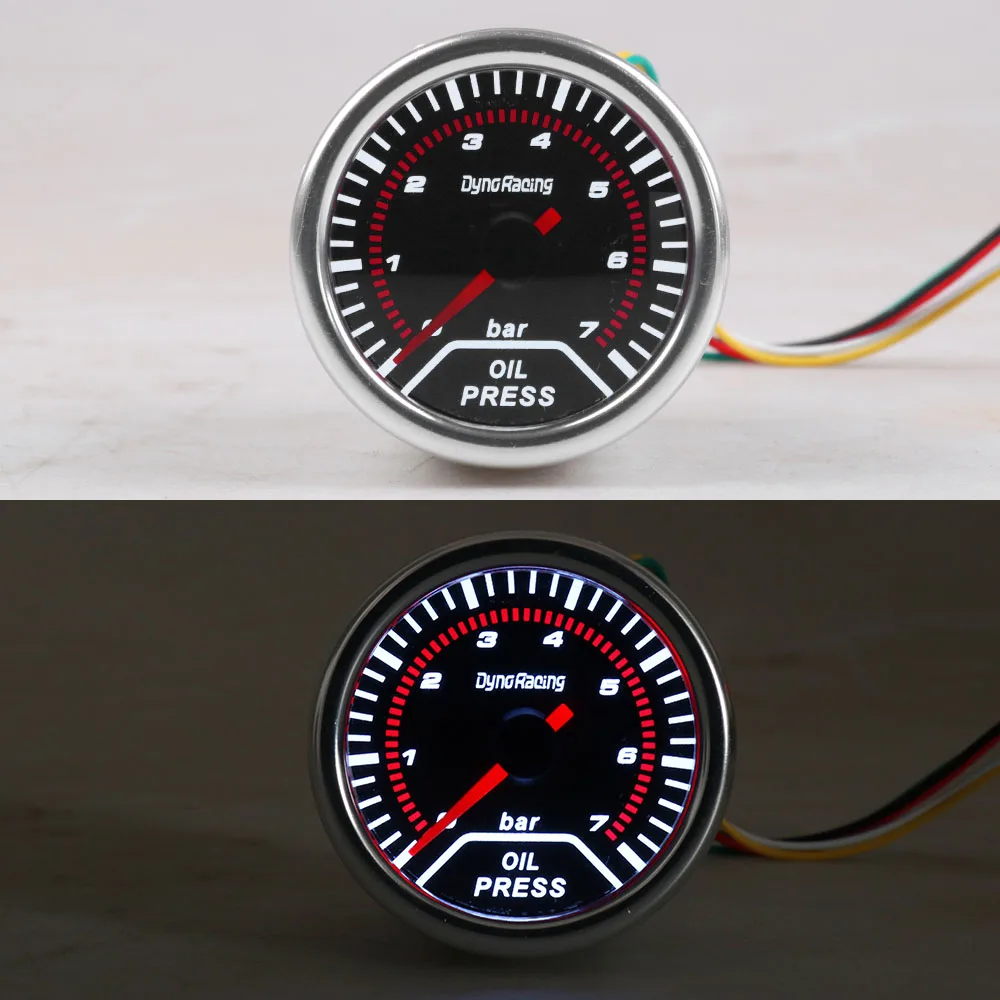 Dynoracing Oil Press Gauge 2" 52mm Oil Pressure Gauge with Sensor 0-7 bar Car Meter - Image 6