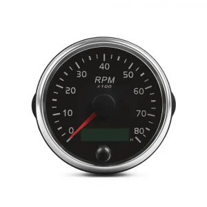85MM Tachometer 0-8000RPM 12V/24V Tacho Meter Amber/White Light RPM Gauge With LCD Hourmeter for Gasoline Petrol Car Marine Boat