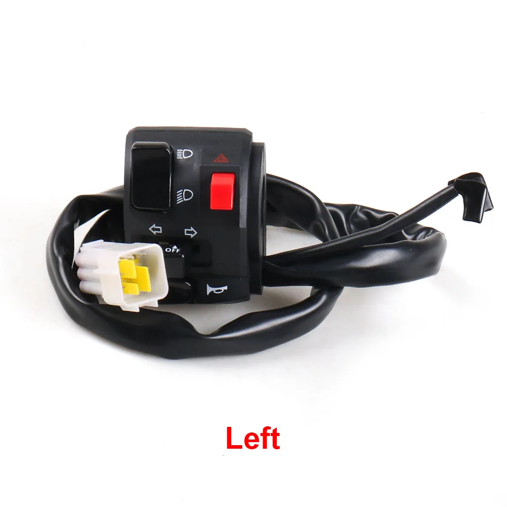 Left Side 7/8" 22mm Motorcycle Switches Handlebar Controller Switch Motorbike Horn Button