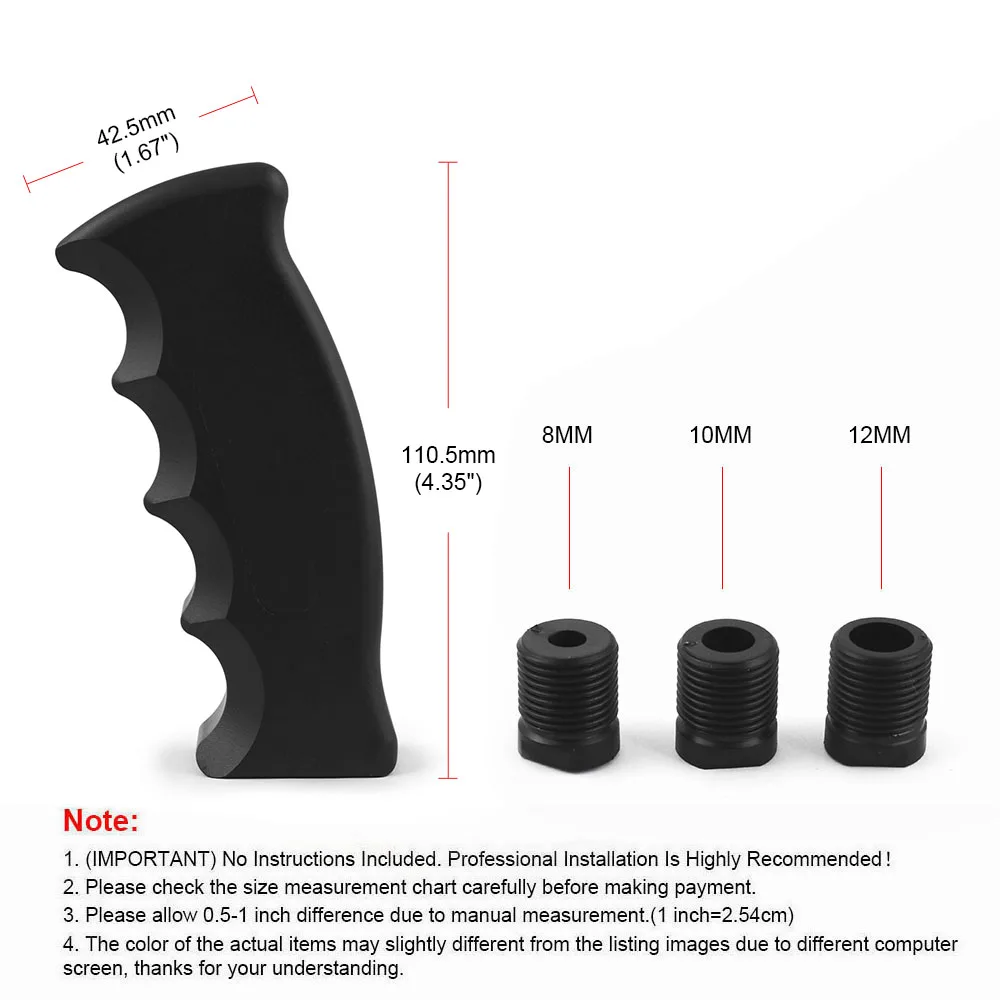 Dynoracing Racing Car Gear Shift Knob Shifter Kit Aluminium Bending Handle with 8/10/12MM Adapters Manual Transmission - Image 6