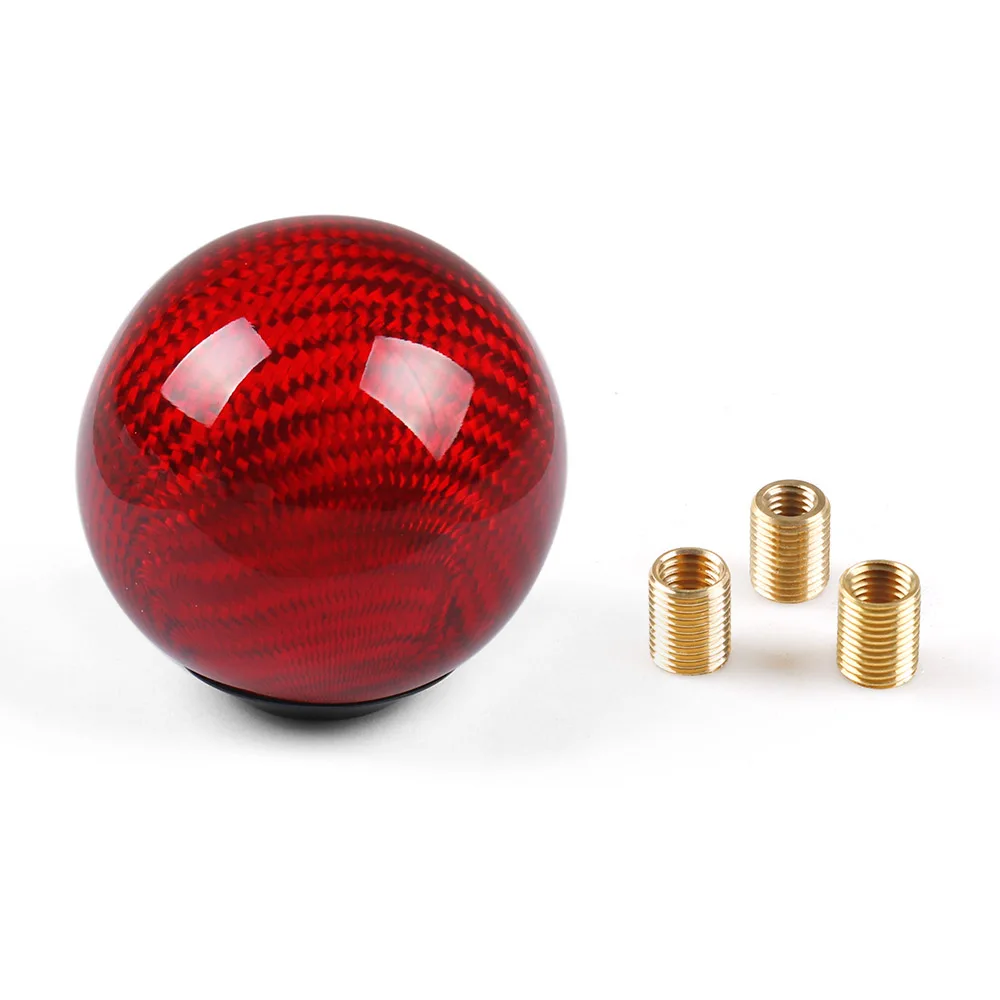 Real Universal Car Gear Shifter Lever Round Ball Shape Carbon Fiber Gear Shift Knob