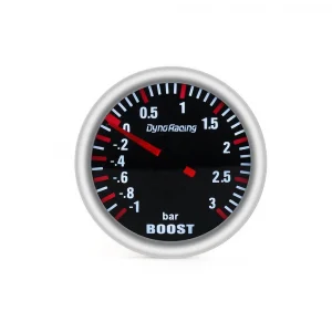 2''52MM 3 BAR Boost for Turbo Gauge Mechanical White Led Boost Gauge Smoke Lens Boost Sensor