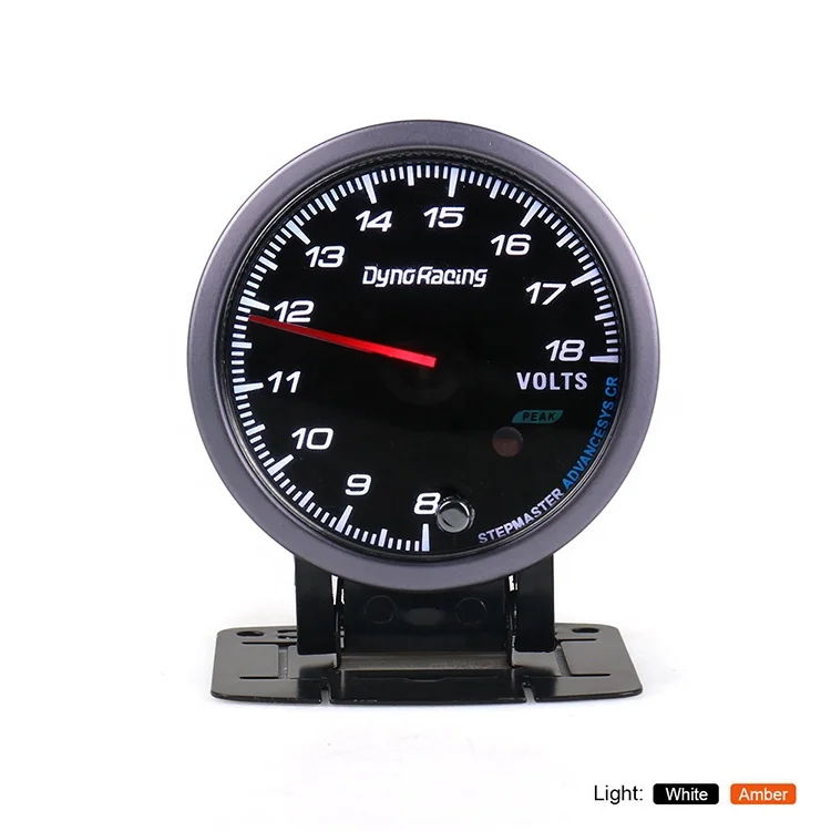 Dynoracing 60mm Black Face Voltmeter Voltage Gauge with Red & Amber Lighting 8-18V ABS+Metal+Glass Universal Fit Car Meter - Image 2