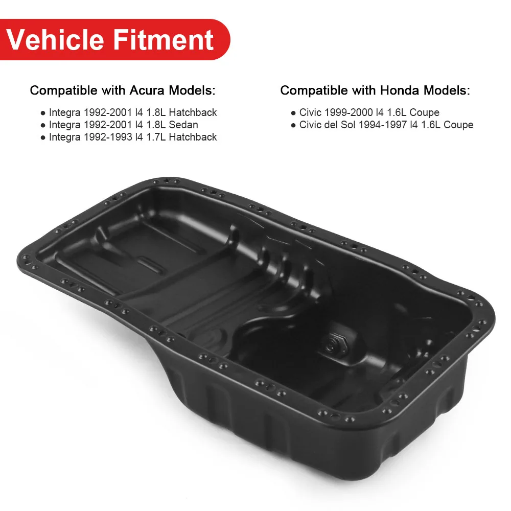 Dynoracing Engine Oil Pan & Drain Plug 11200-P30-010 Metal for for 2000-99 for Sol 1997-94 for Integra 2001 - Image 5