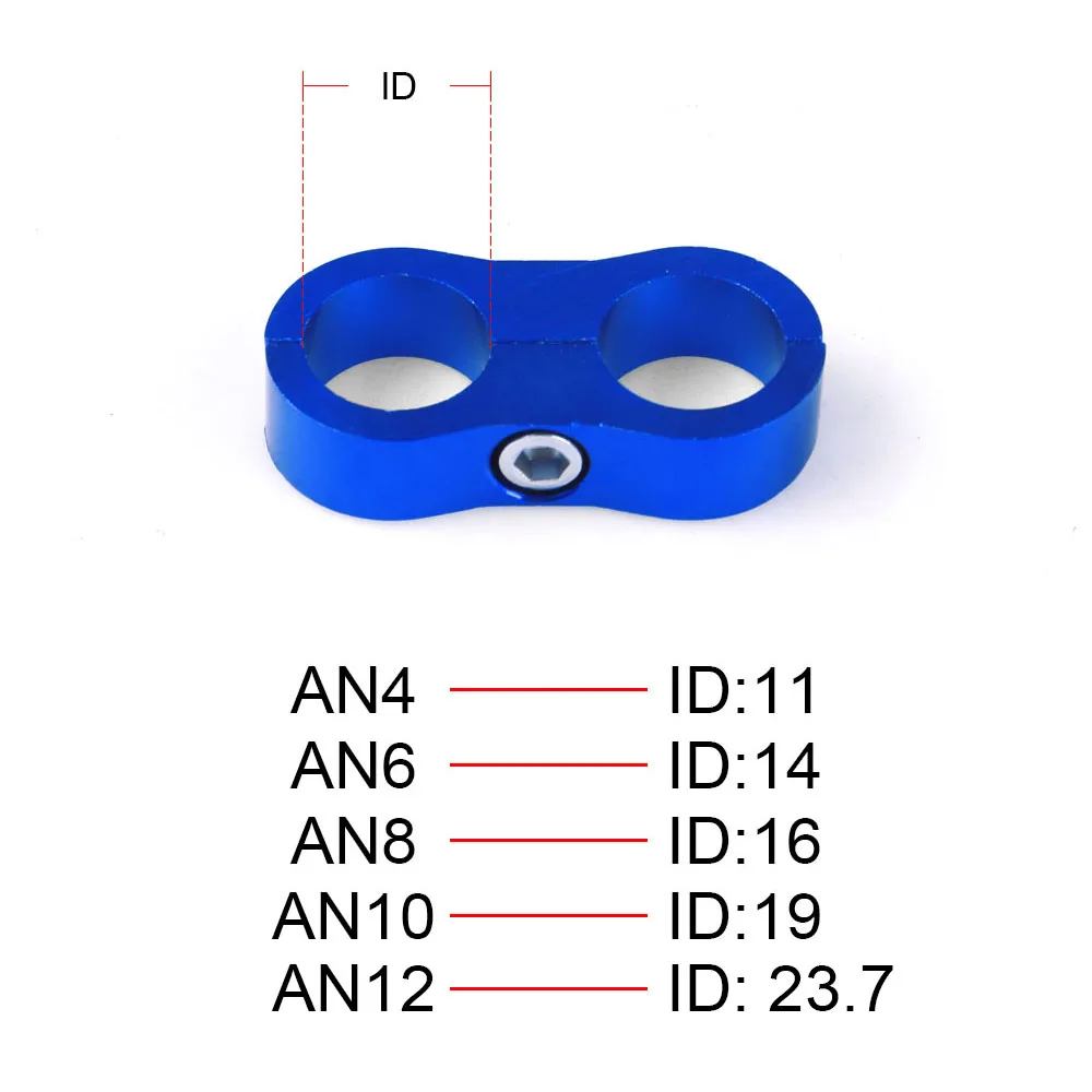 New AN4 AN6 AN8 AN10 AN12 Braided Rubber Hose Line Clamp Aluminum Anodized Universal Fit Line Separator Divider Clamp Kit - Image 6