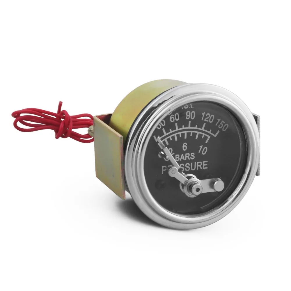 52mm Mechanical Oil Press for Auto Meter 0-150PSI/0-7bar Car Meter with Yellow Light Alarm 1/8NPT Manually Set Alarms - Image 3