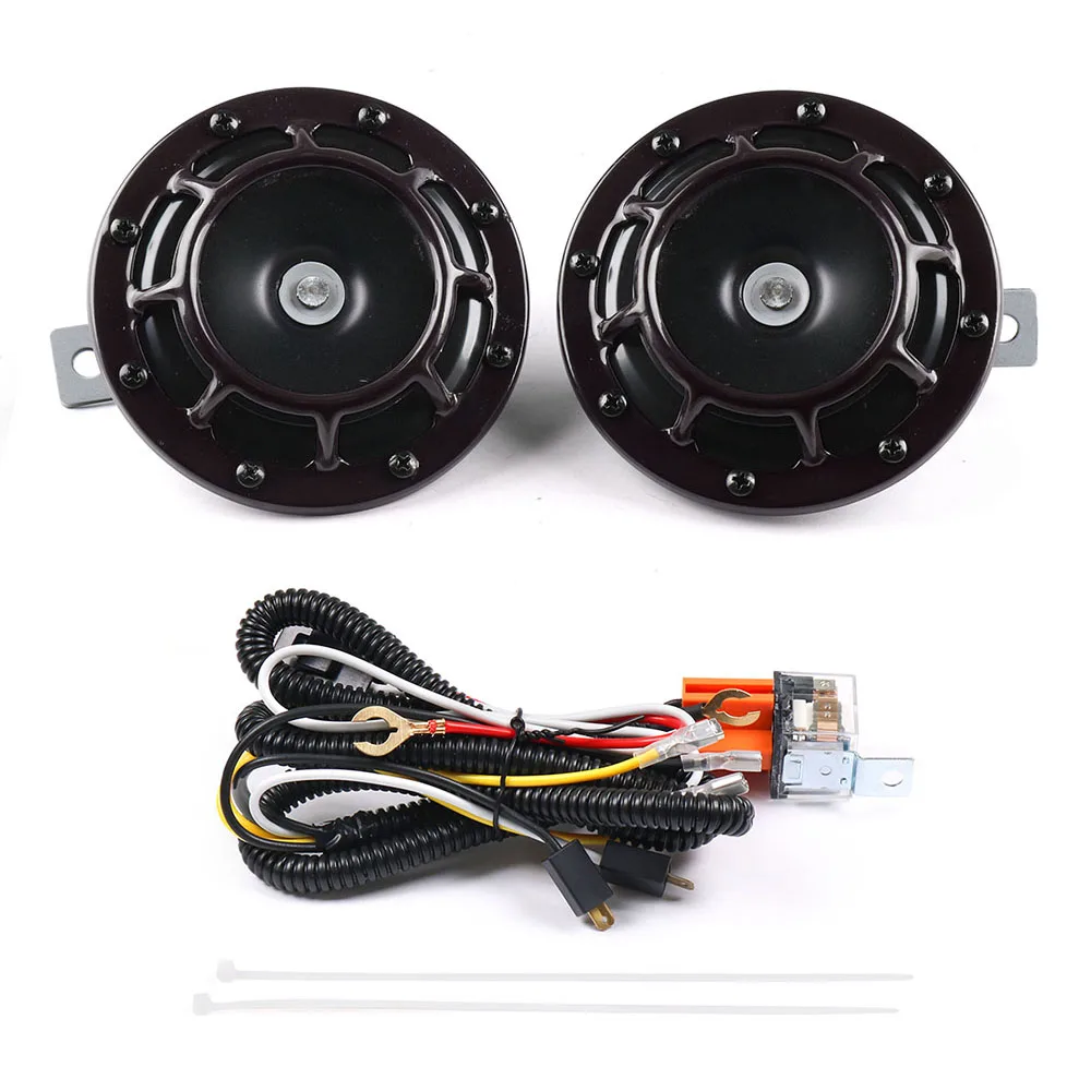 12V 115DB Super Loud Compact Electric Blast Tone Air Horn With Wiring Harness Relay Kit for Motorcycle Car 2pcs/set - Image 2