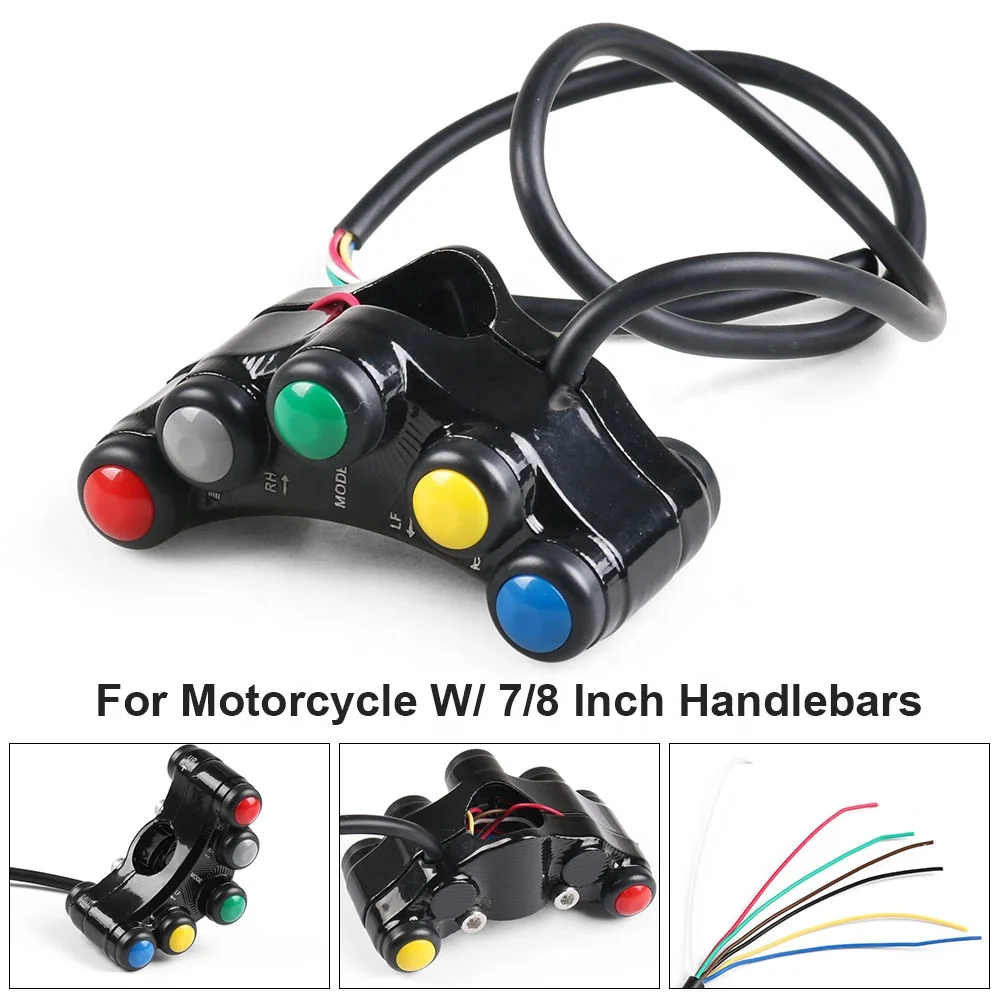 Universal 7 Button Motorcycle Switches Race Bikes Motocross 22mm Handlebar Switches Assembly Headlight Indicator Horn Switch - Image 2