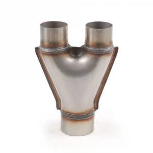 Universal Custom Car Exhaust Y-Pipe Stainless Steel Exhaust Y Type Pipe Adapter Connector Tube Cone