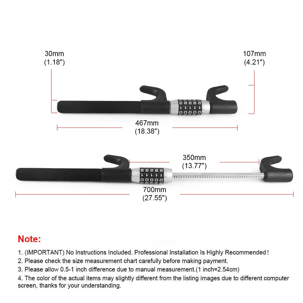 Car Steering Wheel Lock With 5 Digit Password Anti Theft Lock Automobile Safety Accessories for Sedan Suv Truck Most Car Can Use - Image 4