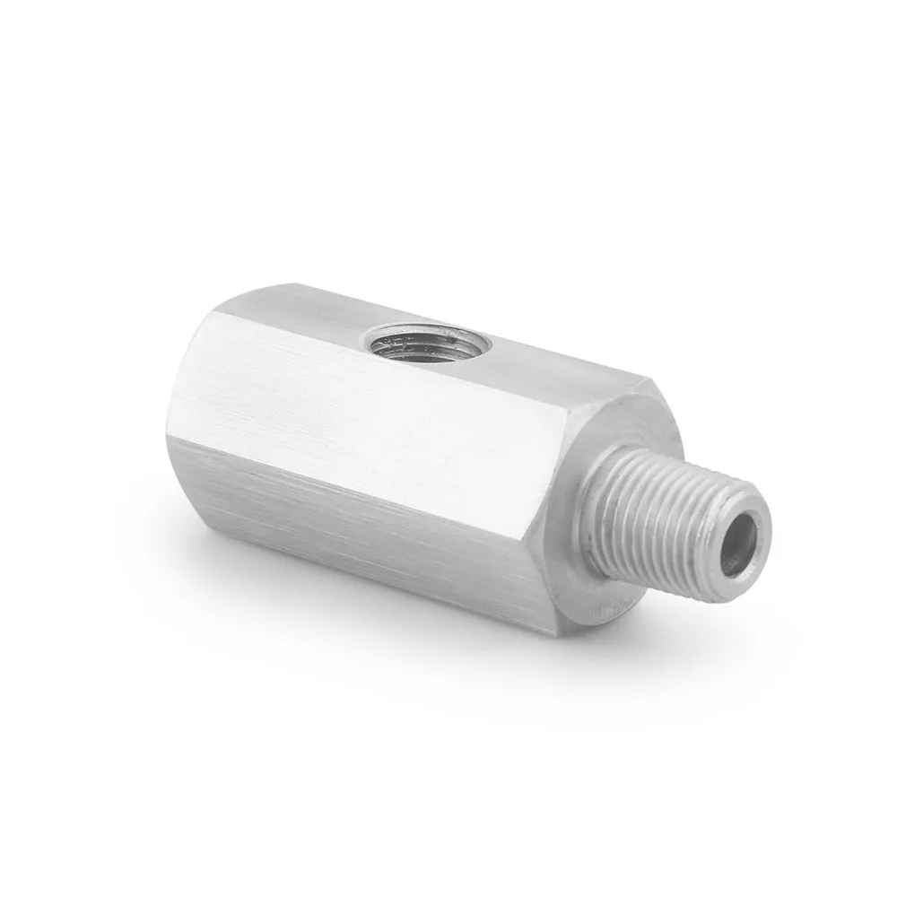 New Dynoracing Stainless Steel Side Holes 1/8"NPT Female M12 M10 M14 1/4NPT Oil Pressure Sensor Connector Feed Line Gauge Tee - Image 2