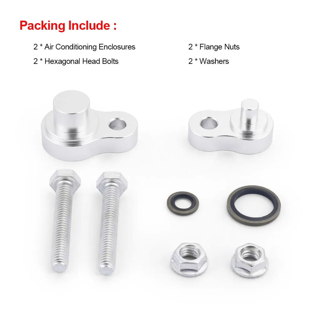 Silver Aluminum A/C Compressor Shutdown Block off Kit for Chevrolet 2002-2009 Air Conditioning Closure Kit - Image 6