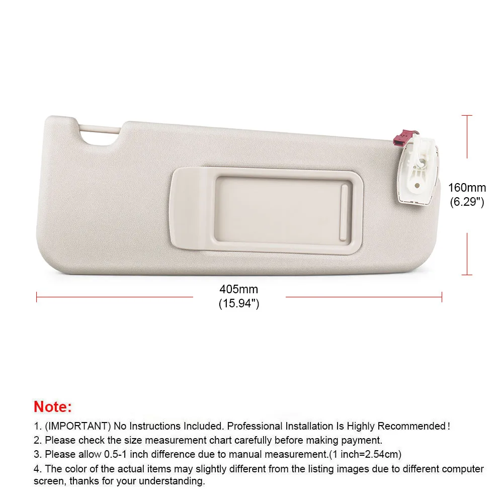 Beige Sun Visor Right Driver and Left Passenger With Mirror and Light for for BMW 5 SERIES F10 F11 F18 2011-2015 51167248857 - Image 5
